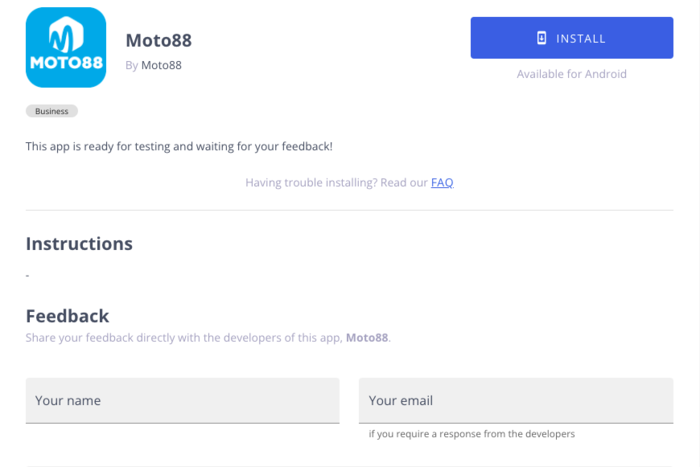 Hướng dẫn tải app Moto88